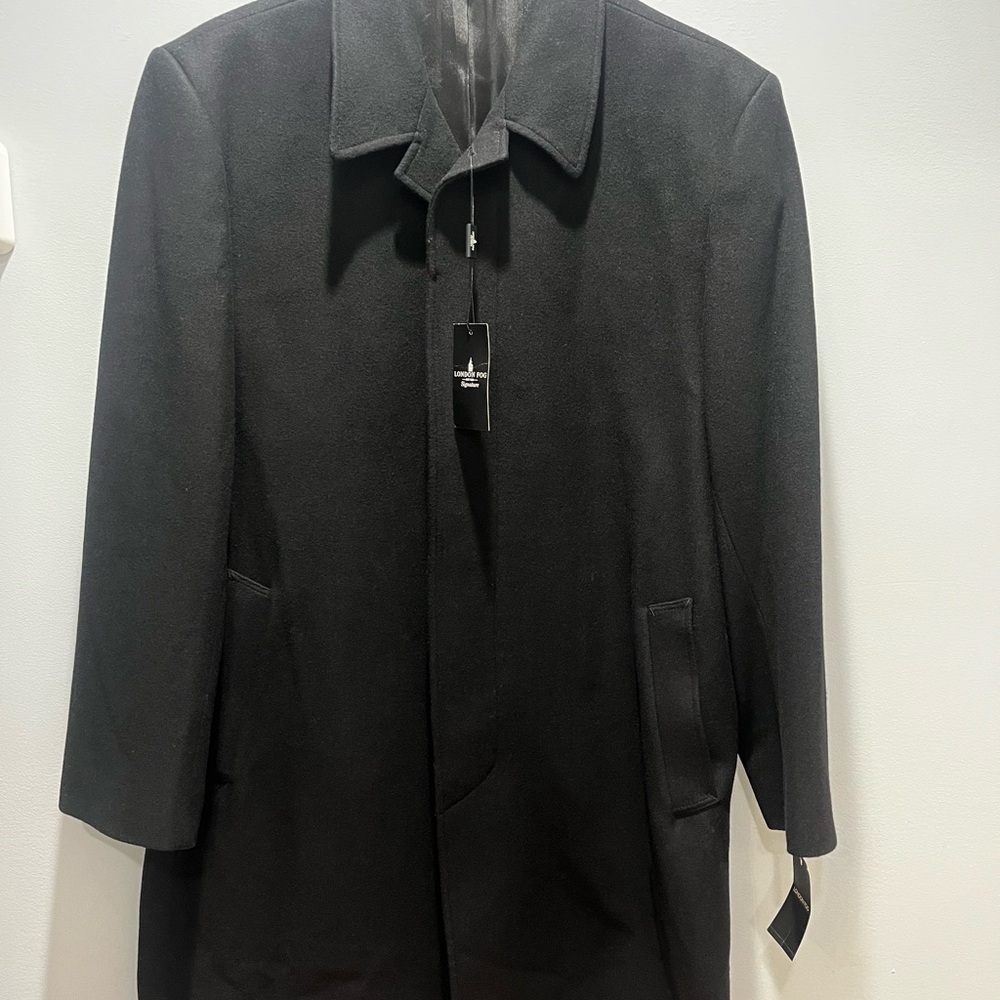 NWT LONDON FOG‎ SIGNATURE BLACK MEN DRESSED COAT,SIZE 44R